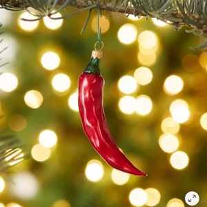 Sur La Table Red Chile Pepper Glass Ornament